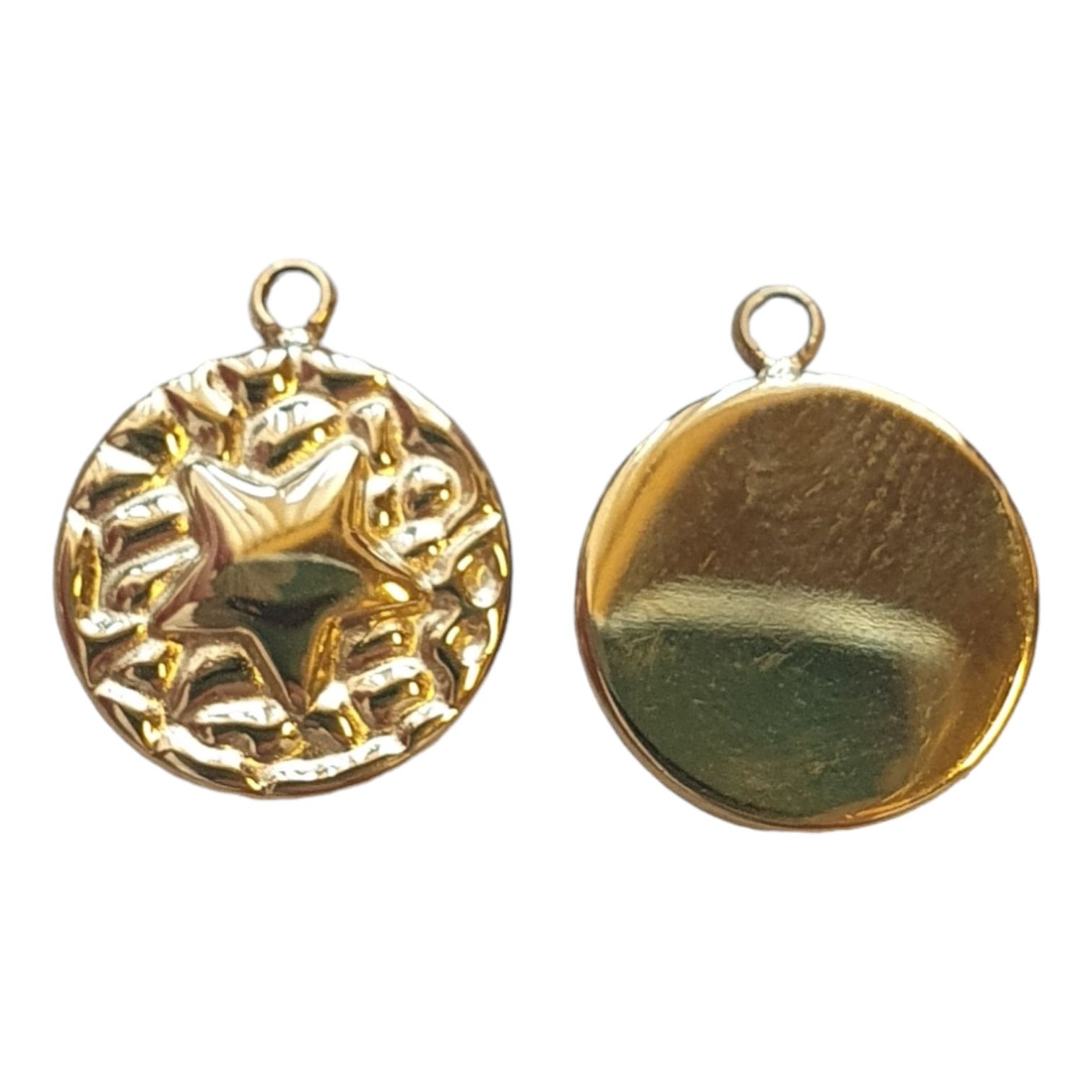 Ion Plating(IP), Real 18K Gold-Plated - Round Star