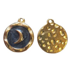 RVS - Gold - Enamel with Moon, Black