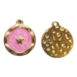 RVS - Gold - Enamel with Star, Pink