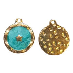 RVS - Gold - Enamel with Star, Teal