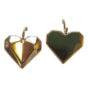 Ion Plating(IP), Real 18K Gold-Plated - Heart Faceted