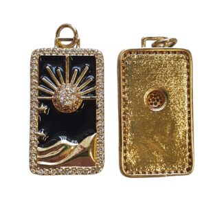 Bedel Enamel, Rechthoek Zon - Black