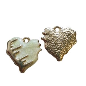 Bedel Enamel, Drip Heart - Pearl Mint