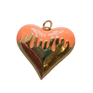 Bedel Enamel, Drip Heart - Neon Orange