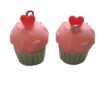 Resin Bedel - Cupcake, Roze Hart