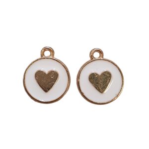 Bedel Enamel, Hart Rond Small - White