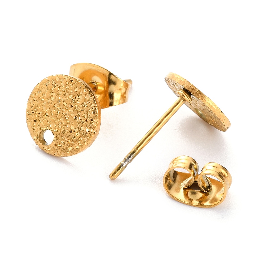 Oorsteker, glitter - Gold-plated RVS