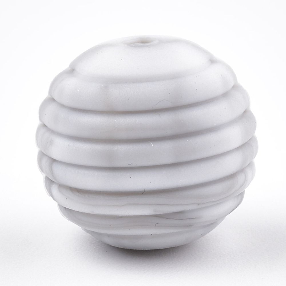Siliconen, 15X14mm - Beehive - Marble Grey