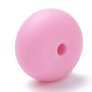 Siliconen, 14X8mm - Rondelle - Pink
