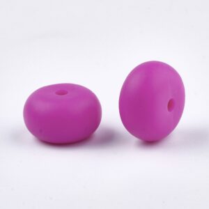Siliconen, 14X8mm - Rondelle - Dark Hot Pink