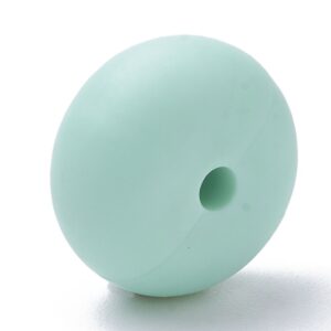 Siliconen, 14X8mm - Rondelle - Pale Turquoise