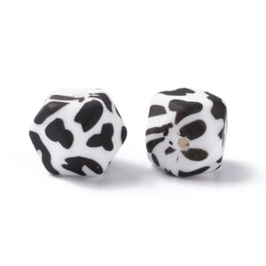 Siliconen, 14X14X14mm - Polygon - Leopard Black
