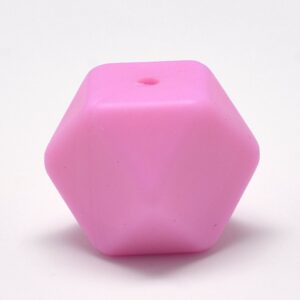 Siliconen, 14X14X14mm - Polygon - Hot Pink