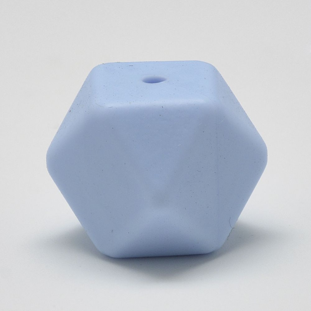 Siliconen, 14X14X14mm - Polygon - Light Blue