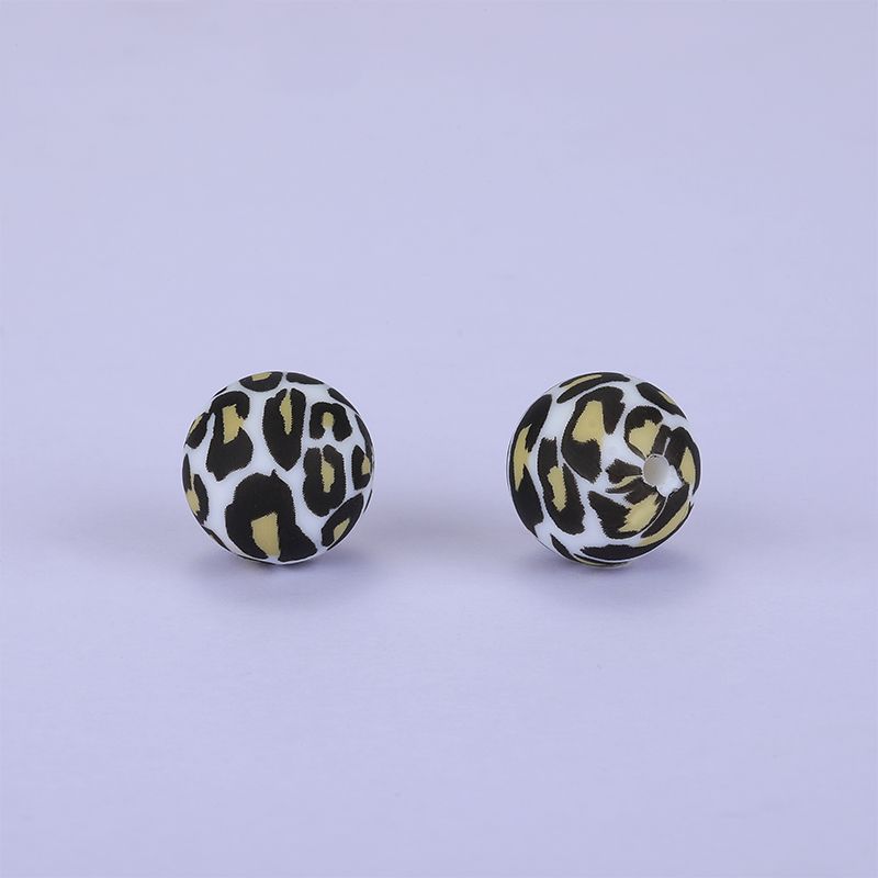 Siliconen, 15mm - Rond Print - Leopard