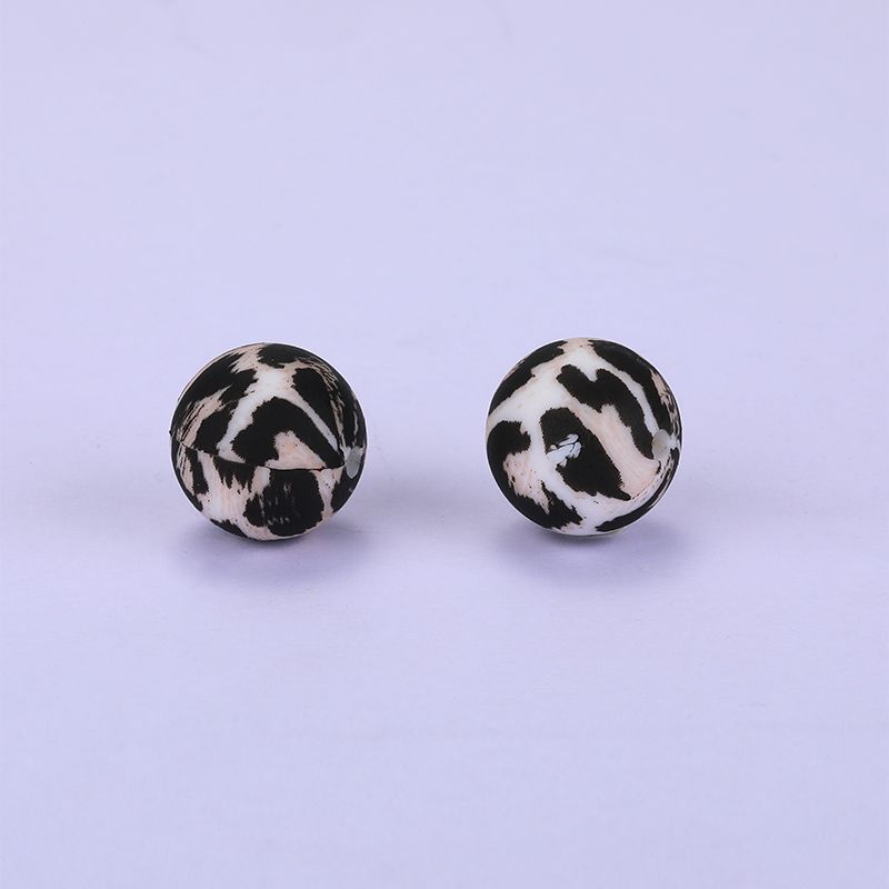 Siliconen, 15mm - Rond Print - Leopard Black