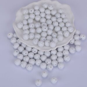 Siliconen, 15mm - Rond - White Spots