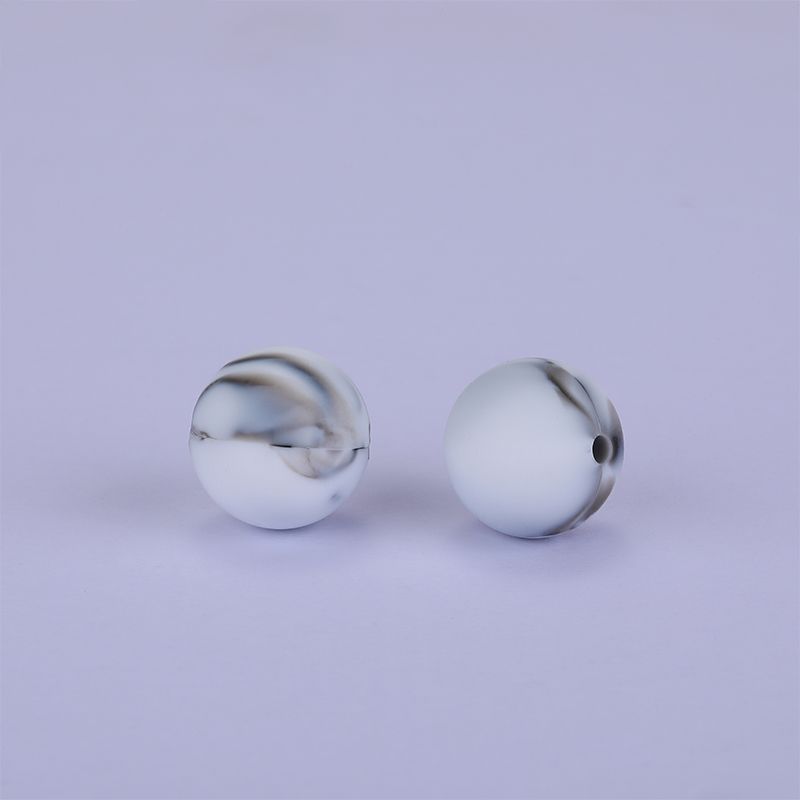 Siliconen, 15mm - Rond - Marble Black - Afbeelding 2