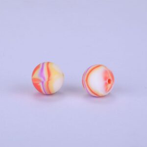 Siliconen, 15mm - Rond - Swirl Salmon