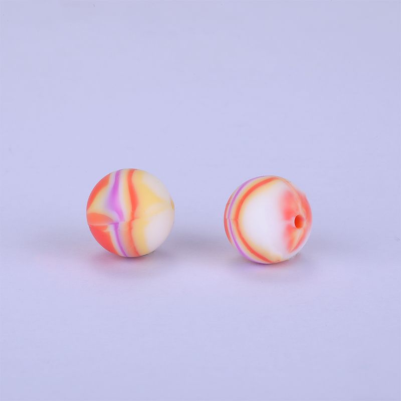 Siliconen, 15mm - Rond - Swirl Salmon