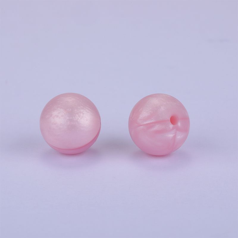 Siliconen, 15mm - Rond - Pearl Misty Rose - Afbeelding 2