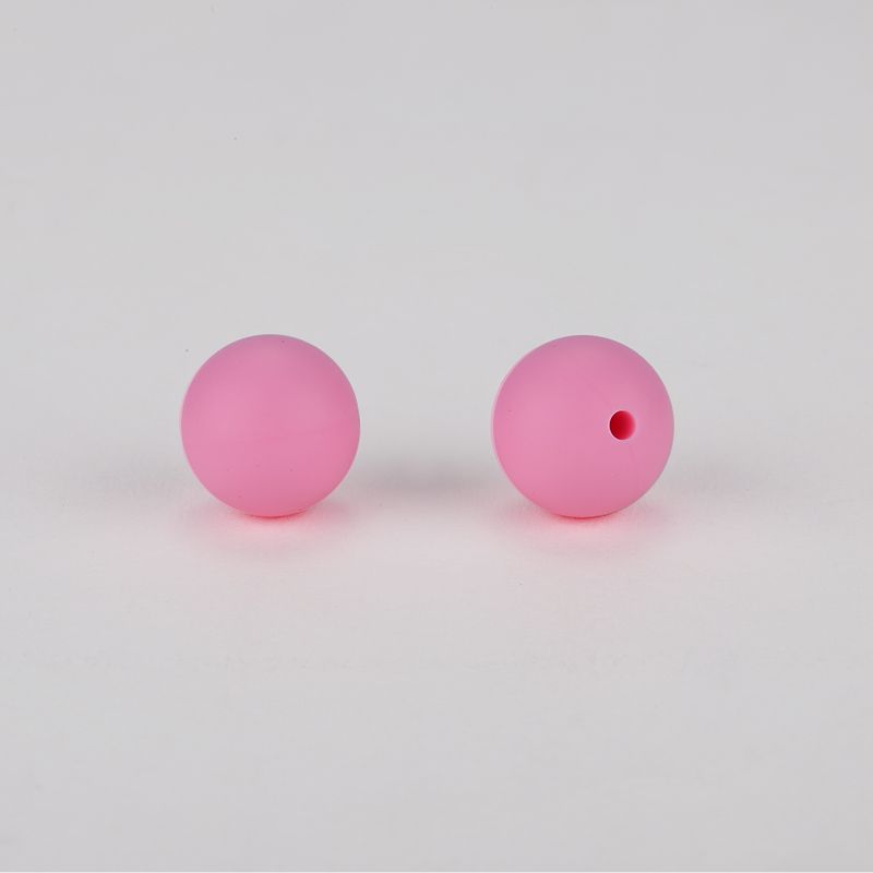 Siliconen, 15mm - Rond - Plum Light Pink - Afbeelding 2