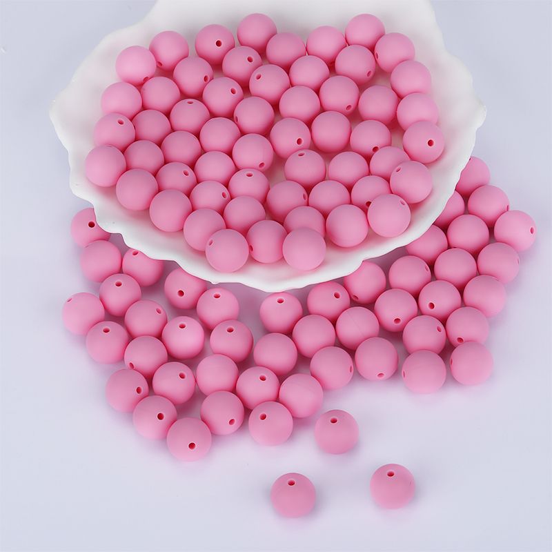 Siliconen, 15mm - Rond - Plum Light Pink