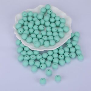 Siliconen, 15mm - Rond - Turquoise Blue