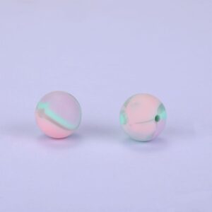 Siliconen, 15mm - Rond - Swirl Blue&Pink