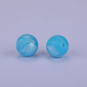 Alternative view of Siliconen, 15mm - Rond - Pearl Aqua Pearl