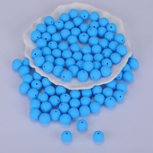 Siliconen, 15mm - Rond - Cornflower Blue