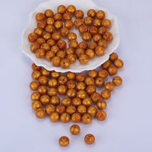 Siliconen, 15mm - Rond - Pearl Gold