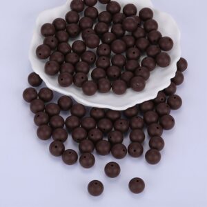 Siliconen, 15mm - Rond - Chocolate Brown
