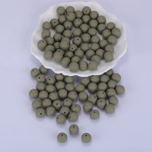Siliconen, 15mm - Rond - Olive Grey