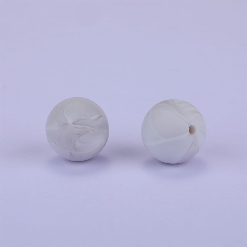 Siliconen, 15mm - Rond - Marble Grey - Afbeelding 2