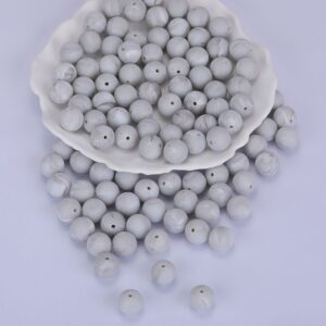 Siliconen, 15mm - Rond - Marble Grey