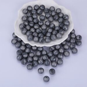 Siliconen, 15mm - Rond - Pearl Silver