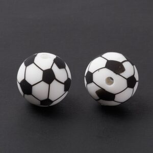 Siliconen, 15mm - Rond Print - Voetbal