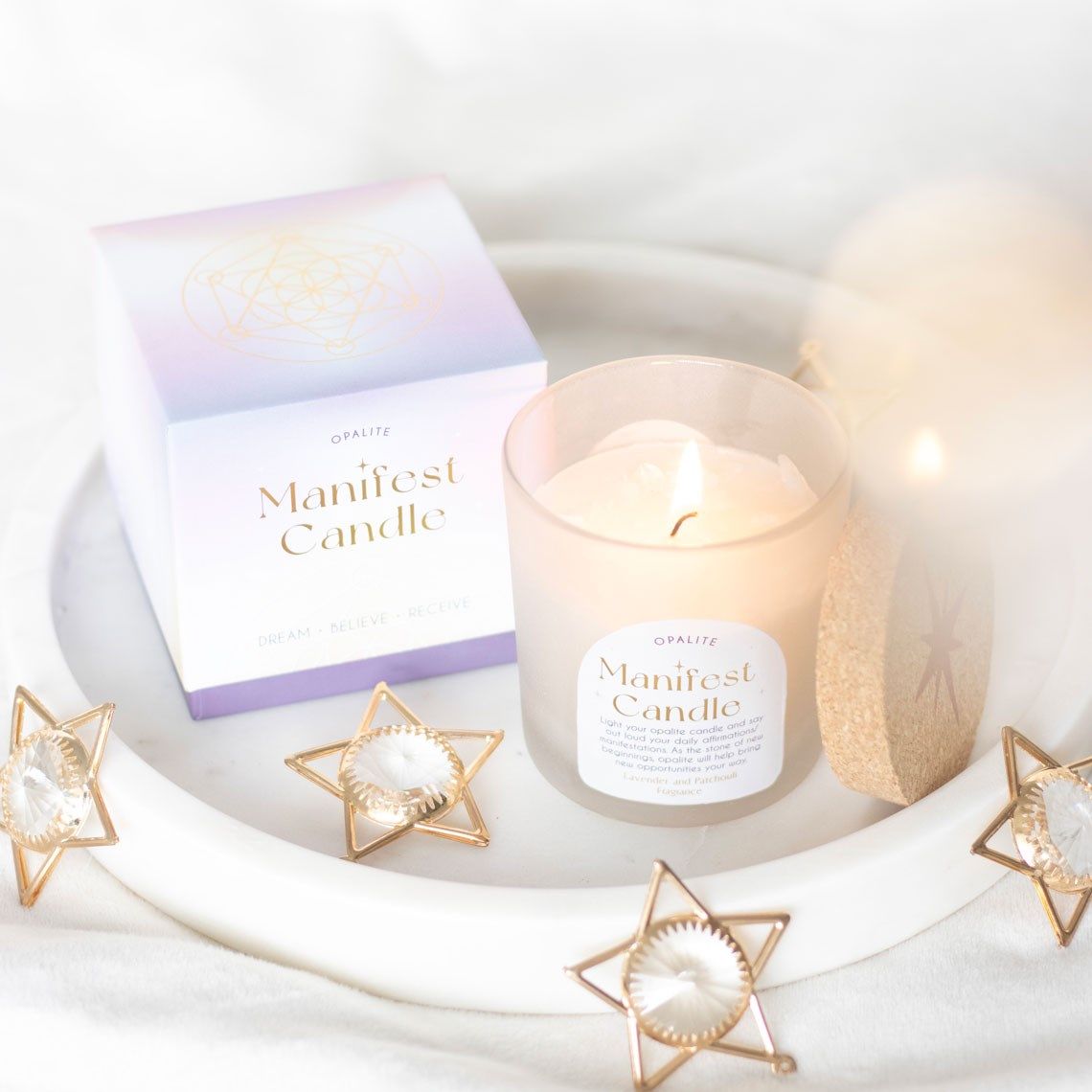 Manifestatiekaars: Lavendel en Patchouli