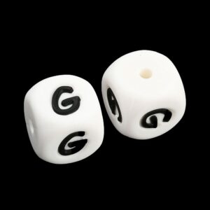 Siliconen, 12X12X12mm - Cube - Letter G