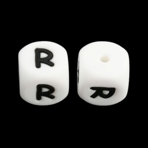 Siliconen, 12X12X12mm - Cube - Letter R