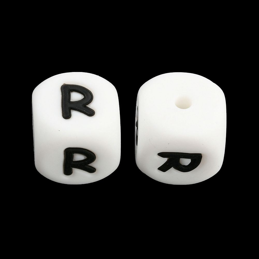 Siliconen, 12X12X12mm - Cube - Letter R
