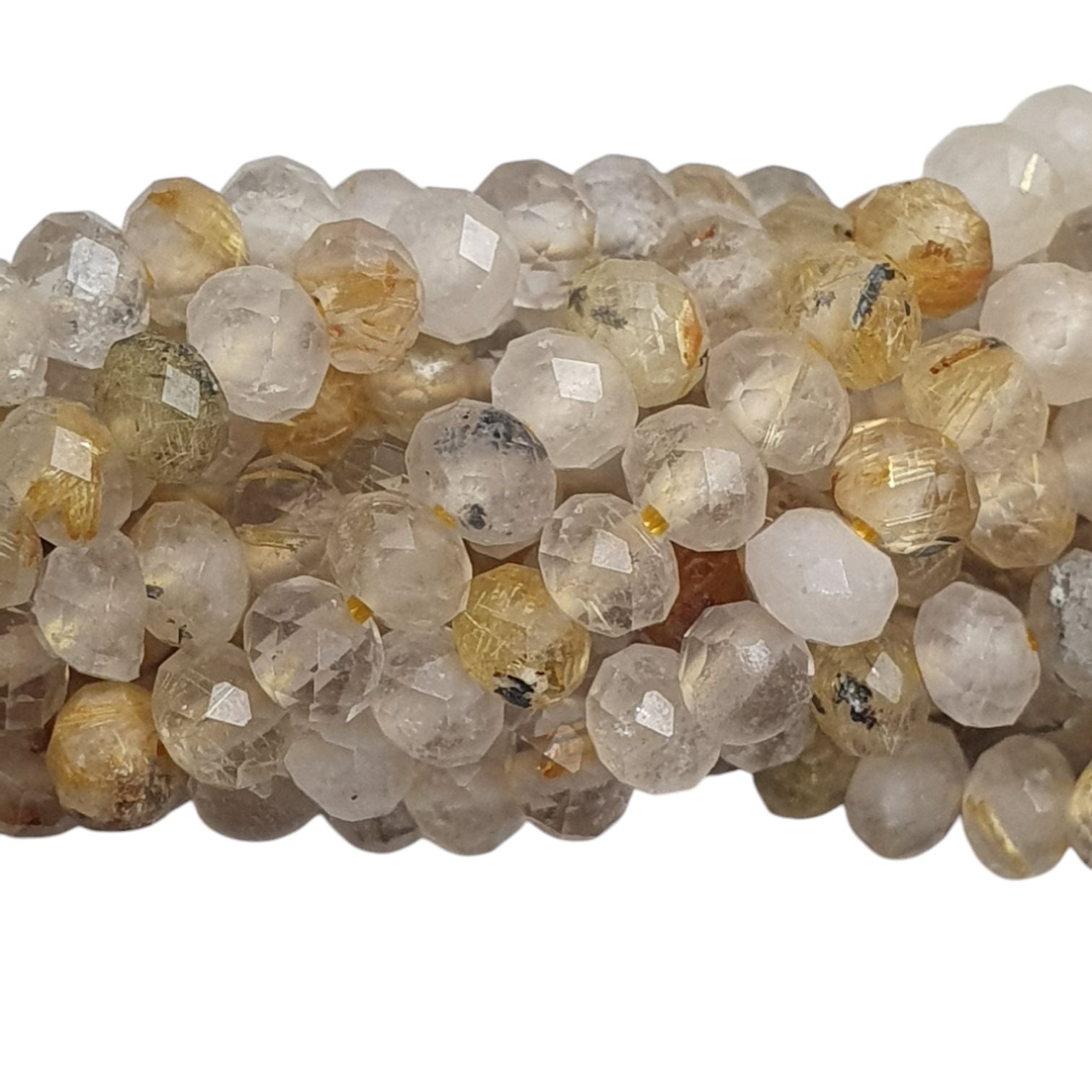 Natuursteen Facet - Rutielkwarts - 3,4X2,4mm