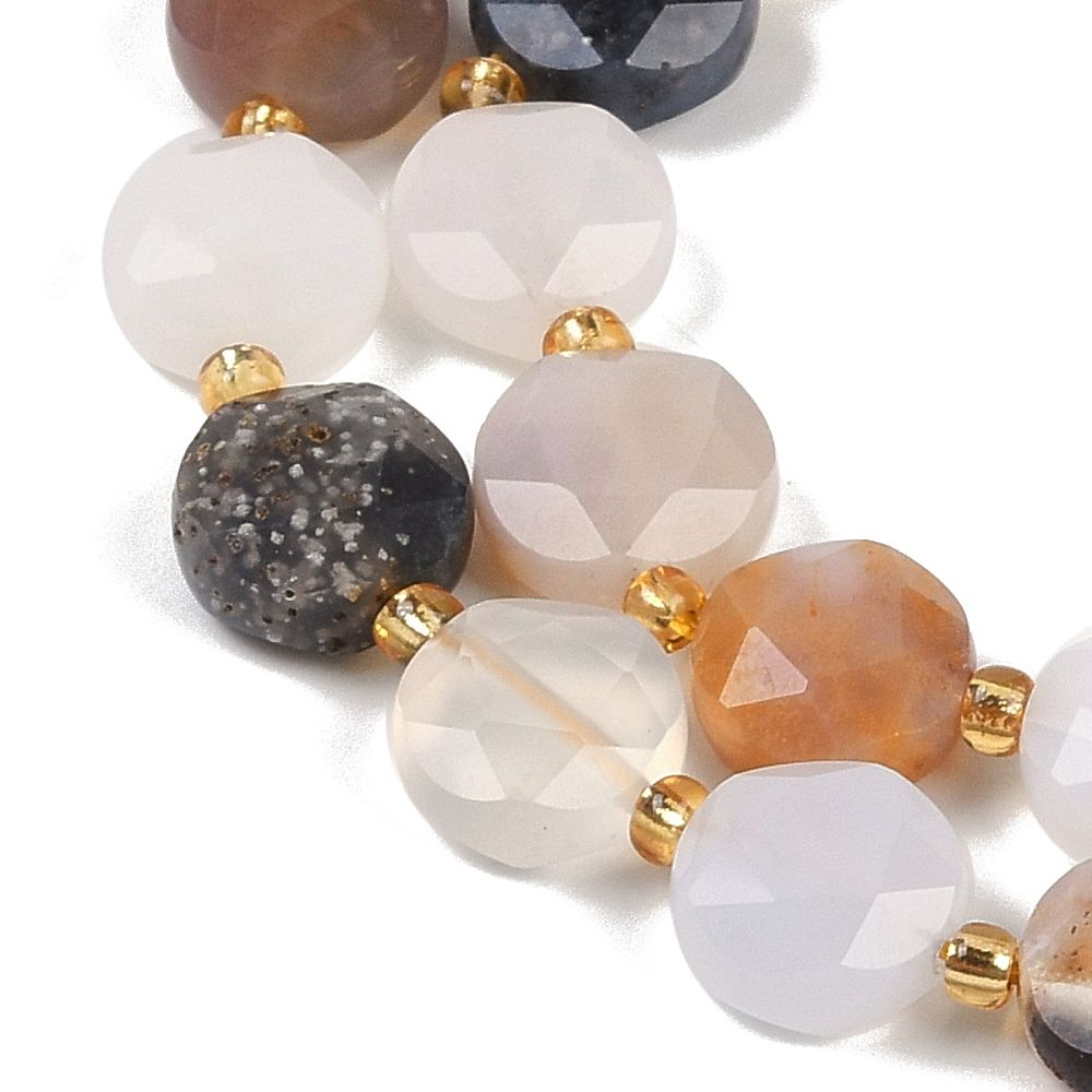 Natuursteen Facet Coin M - Blue Chalcedoon