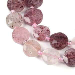 Natuursteen Facet Coin M - Strawberry Quartz