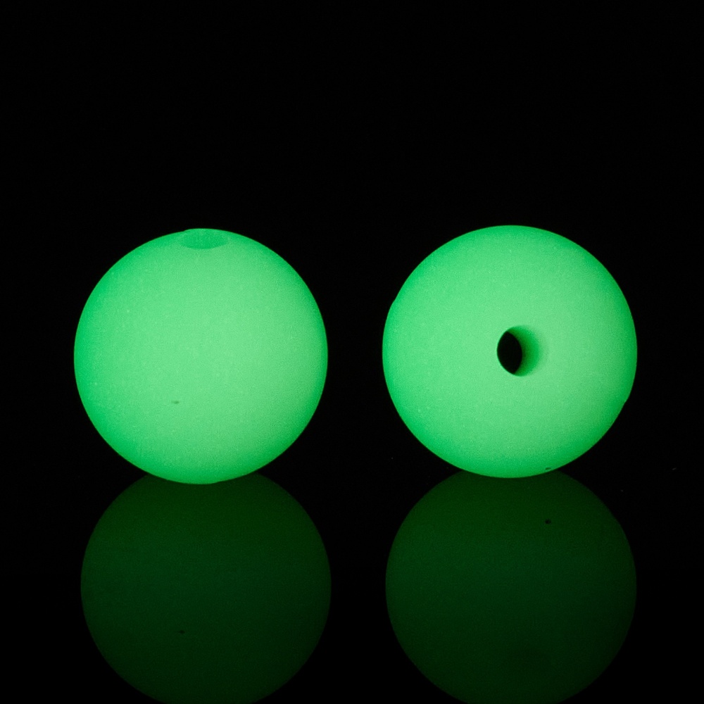 Siliconen, 12mm - Rond - Light Green - Glow - Afbeelding 2
