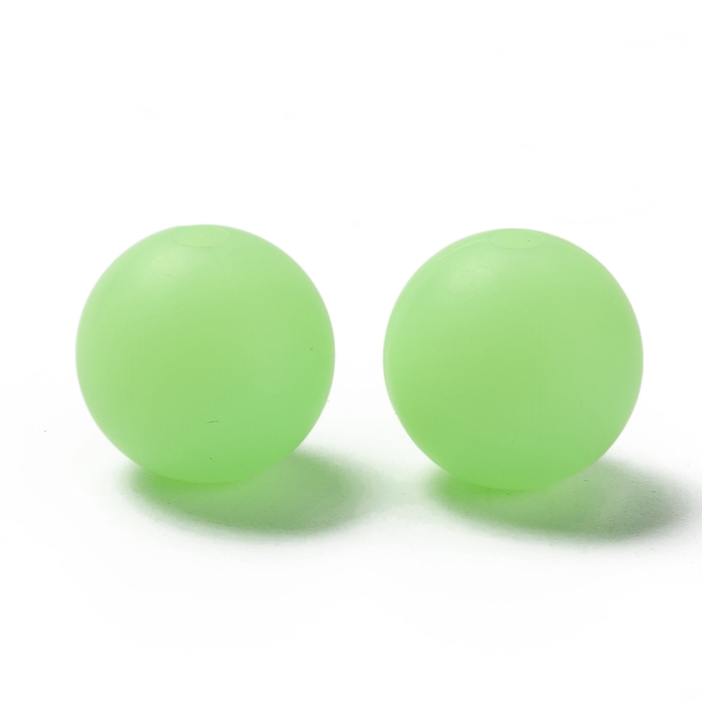 Siliconen, 12mm - Rond - Light Green - Glow