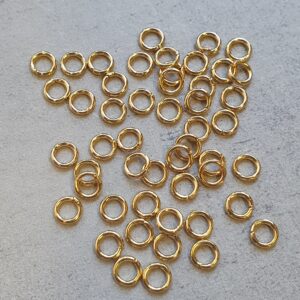 Ringetje - Gold-plated RVS, 5mm (50st.)