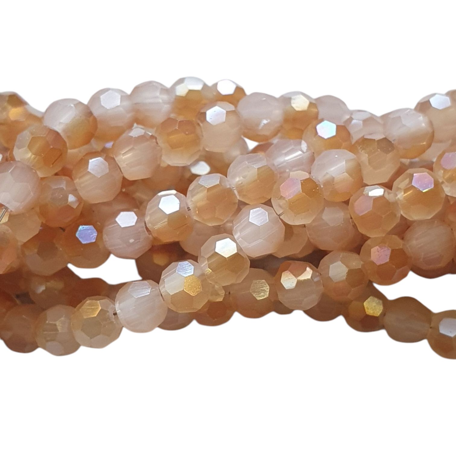 Facet Rond - Nude, Orange Caramel Plated