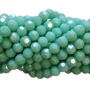 Facet Rond - Turquoise Green Luster
